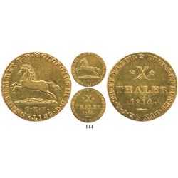 Hannover, German States, 10 thaler, George III, 1814CHH, very rare.