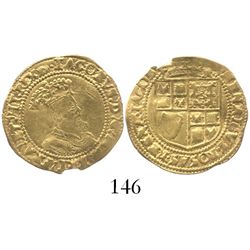 London, England, half crown (5 shillings), James I (5th bust), mintmark tun (1615-16).