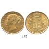 Image 1 : London, England, sovereign, Victoria (young head), 1869, die 54, from the Douro (1882).