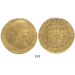 Cuzco, Peru, bust 8 escudos, Ferdinand VII, 1824G.