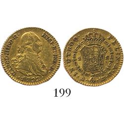 Madrid, Spain, bust 1 escudo, Charles IV, 1792MF.