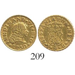 Madrid, Spain, bust 1/2 escudo, Ferdinand VI, 1750JB.