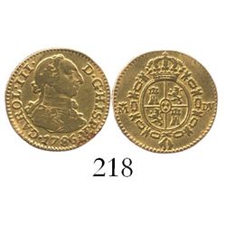 Madrid, Spain, bust 1/2 escudo, Charles III, 1786DV.