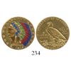 Image 1 : USA (Philadelphia mint), $5 Indian, 1915, enameled in color.