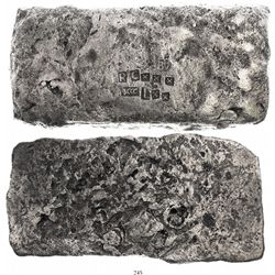 "Tumbaga" silver bar #M-36, 5 lb 4 oz av, marked with fineness 9CCC L xx (870/2400), batch code RCxx