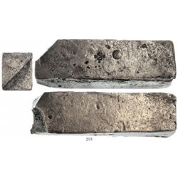 Neatly formed silver ingot, 1954 grams, about 98.5% fine, with stamps of the Zeeland chamber of the