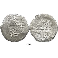 Mexico City, Mexico, cob 8 reales, Philip III, assayer not visible.