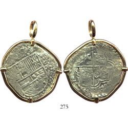 Potosi, Bolivia, cob 8 reales, Philip III, assayer not visible, Grade 2 (estimated), certificate mis