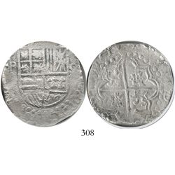 Potosi, Bolivia, cob 8 reales, 1619(T), quadrants of cross transposed, Grade 1.