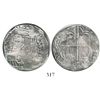 Image 1 : Potosi, Bolivia, cob 4 reales, Philip III, assayer Q, quadrants of cross transposed, Grade 1.