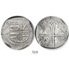 Image 1 : Potosi, Bolivia, cob 4 reales, (1)617M, rotated lions, Grade 1.