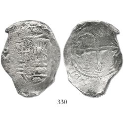 Mexico City, Mexico, cob 8 reales, Philip IV, assayer P, with canvas impression on obverse.