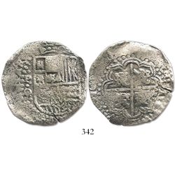 Potosi, Bolivia, cob 8 reales, (16)4(9)O/sR, no countermark, very rare.
