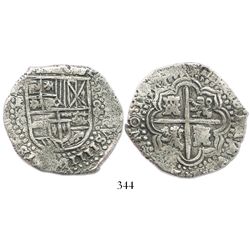 Potosi, Bolivia, cob 8 reales, 16(49)O, no countermark (rare).