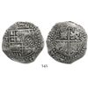 Image 1 : Potosi, Bolivia, cob 8 reales, (1649)O, crowned-PH countermark on shield.