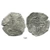Image 1 : Potosi, Bolivia, cob 8 reales, 1650O (small Spanish 5), crowned-L countermark on cross.