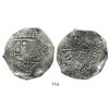 Image 1 : Potosi, Bolivia, cob 8 reales, (1650)O, crowned-S countermark on cross (scarce).