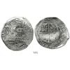 Image 1 : Potosi, Bolivia, cob 8 reales, (165)1O, crowned-.F. countermark on shield.