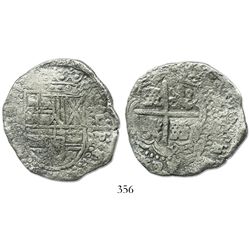 Potosi, Bolivia, cob 8 reales, (1649-51)O, no countermark (rare).
