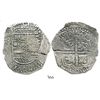 Image 1 : Potosi, Bolivia, cob 8 reales, 165(1)E, crowned-L countermark on cross.