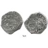 Image 1 : Potosi, Bolivia, cob 4 reales, (1)650O, with crowned-.F. countermark on shield, unique error struck