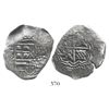 Image 1 : Potosi, Bolivia, cob 4 reales, (1651-2)E, with crowned-.F. countermark on shield.