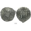 Image 1 : Potosi, Bolivia, cob 8 reales, 1652E post-transitional (Type VIII/B), 1-PH-6 at top.