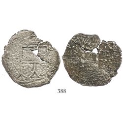 Potosi, Bolivia, cob 8 reales, 1652E, transitional Type III, ex-Haskins collection.