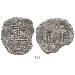 Bogota, Colombia, cob 8 reales, 1652(PoRAS or PoRMS), rare, ex-Haskins collection.