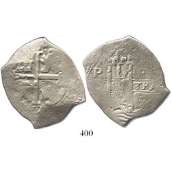 Potosi, Bolivia, cob 8 reales, 1672E.