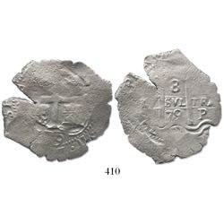 Potosi, Bolivia, cob 8 reales, 1679V.