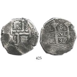 Lima, Peru, cob 8 reales, 1699R.