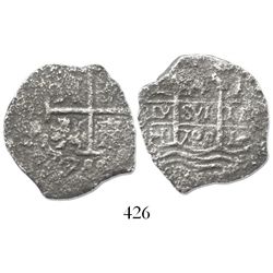 Lima, Peru, cob 4 reales, 1700H.