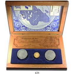 Promotional set of one gold ducat (Utrecht, United Netherlands, 1711), one portrait ducatoon (Flande
