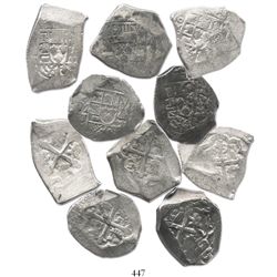 Lot of 5 Mexico City, Mexico, cob 4 reales, Philip V, assayer J (where visible), ex-Goodpaster colle