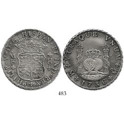 Mexico City, Mexico, pillar 8 reales, Philip V, 1736MF.