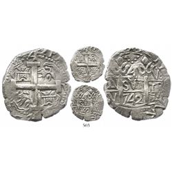 Lima, Peru, cob 4 reales, 1742V, choice and Royal-like.