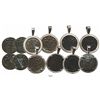 Image 1 : Lot of 6 Zeeland, Netherlands, copper duits, 1752, four of them in silver necklace bezels.