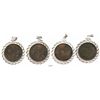 Image 1 : Lot of 2 British East India Co. copper X cash, 1808, mounted arms-side out in silver necklace bezels