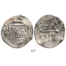 Mexico City, Mexico, cob 8 reales, (1)614/3(F), very rare.