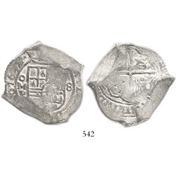 Mexico City, Mexico, cob 8 reales, 1652P, with tiny chopmarks as from circulation in the Orient.