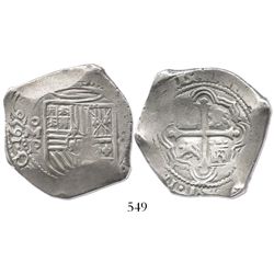 Mexico City, Mexico, cob 8 reales, 1656P.