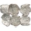 Image 1 : Lot of 3 Mexico City, Mexico, cob 8 reales, Philip IV, assayer P, most with chopmarks and/or test-cu