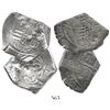 Image 1 : Lot of 2 Mexico City, Mexico, cob 8 reales, Philip IV, assayer P, both chopped and cut as from circu