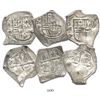 Image 1 : Lot of 3 Mexico City, Mexico, cob 4 reales, Philip IV, assayer P (where visible), interesting shapes
