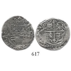 Mexico City, Mexico, cob 1 real, Philip II, oM to left, O to right.
