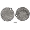 Image 1 : Lima, Peru, cob 2 reales, Philip II, assayer Diego de la Torre, P-ii to left, *-oD to right.