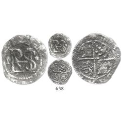 Lima, Peru, cob 1/2 real, Philip II, assayer Diego de la Torre, P to left, * to right of monogram, n