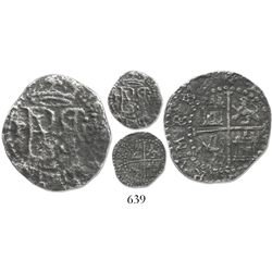 Lima, Peru, cob 1/2 real, Philip II, assayer Diego de la Torre, P to left, .D to right, * below mono