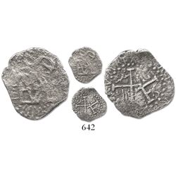 Lima, Peru, cob 1/2 real, (1659), "Star of Lima" type, very rare.